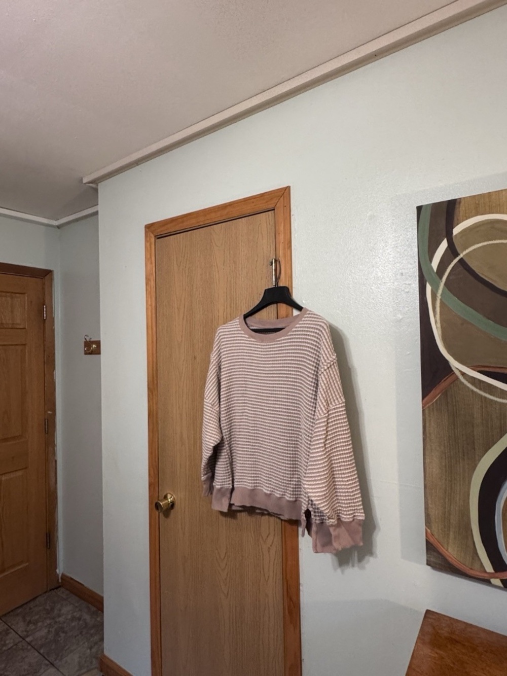 American Eagle Lived-In Large Waffle-Knit Long Sleeve Oversized Sweater - EUC